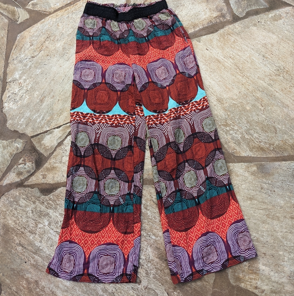 Maeve Printed Pull On Wide-Leg Pants